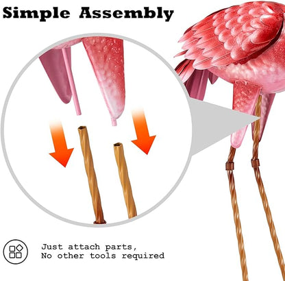 2-Pack Large Metal Flamingo Garden Statues - Weather-Resistant Bird Yard Art