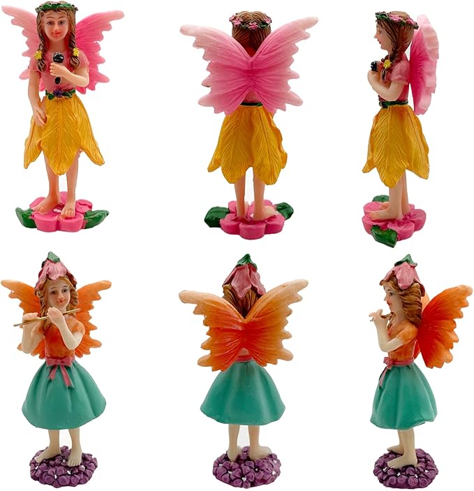 Set of 10 Fairy Garden Figurines with Forest Animals and Benches - Resin Outdoor Decor