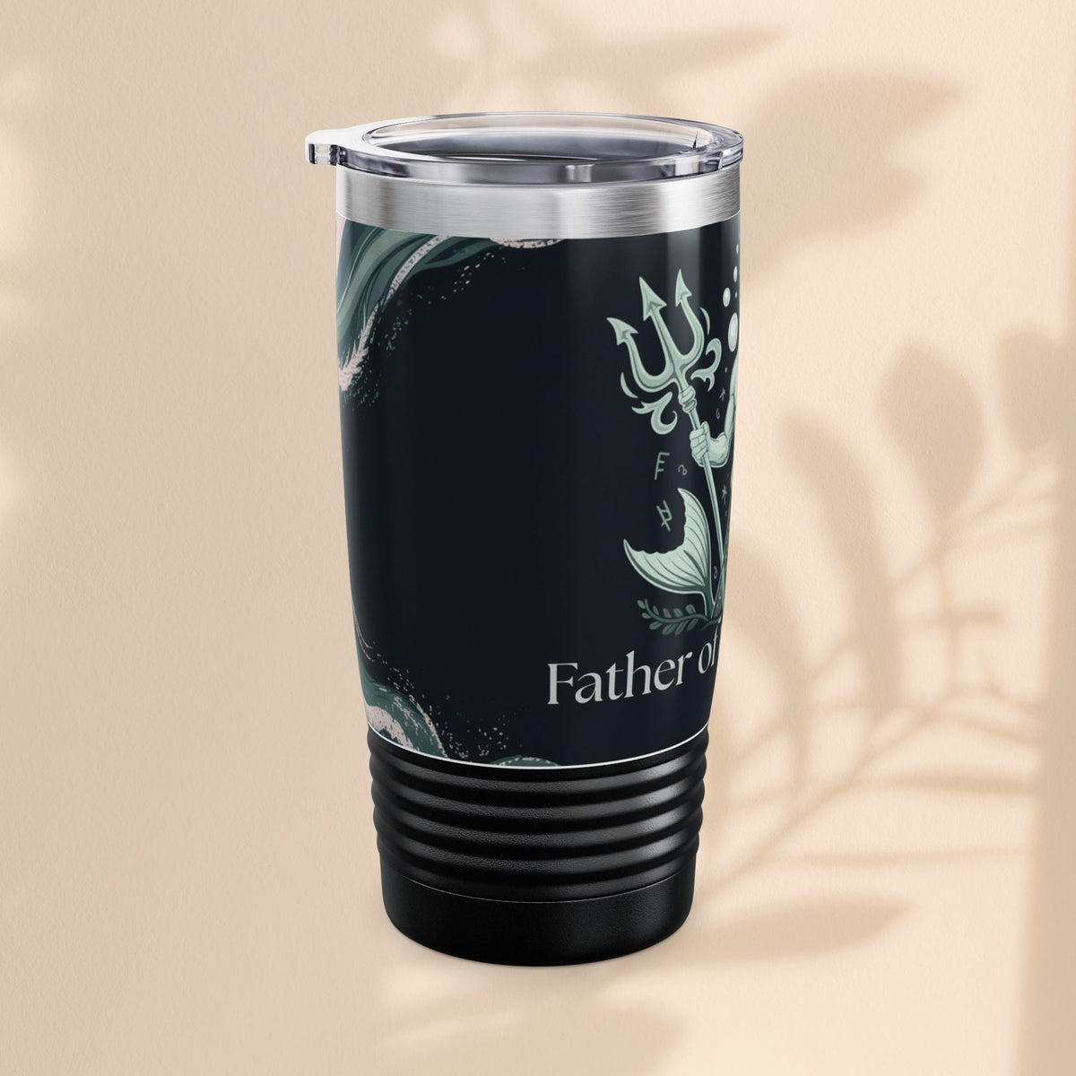 Father of the Groom Merman Tumbler – Poseidon Trident Ocean Wedding Gift | 20oz Insulated Stainless Steel | Black White or Steel | Beach Nautical Bridal Party