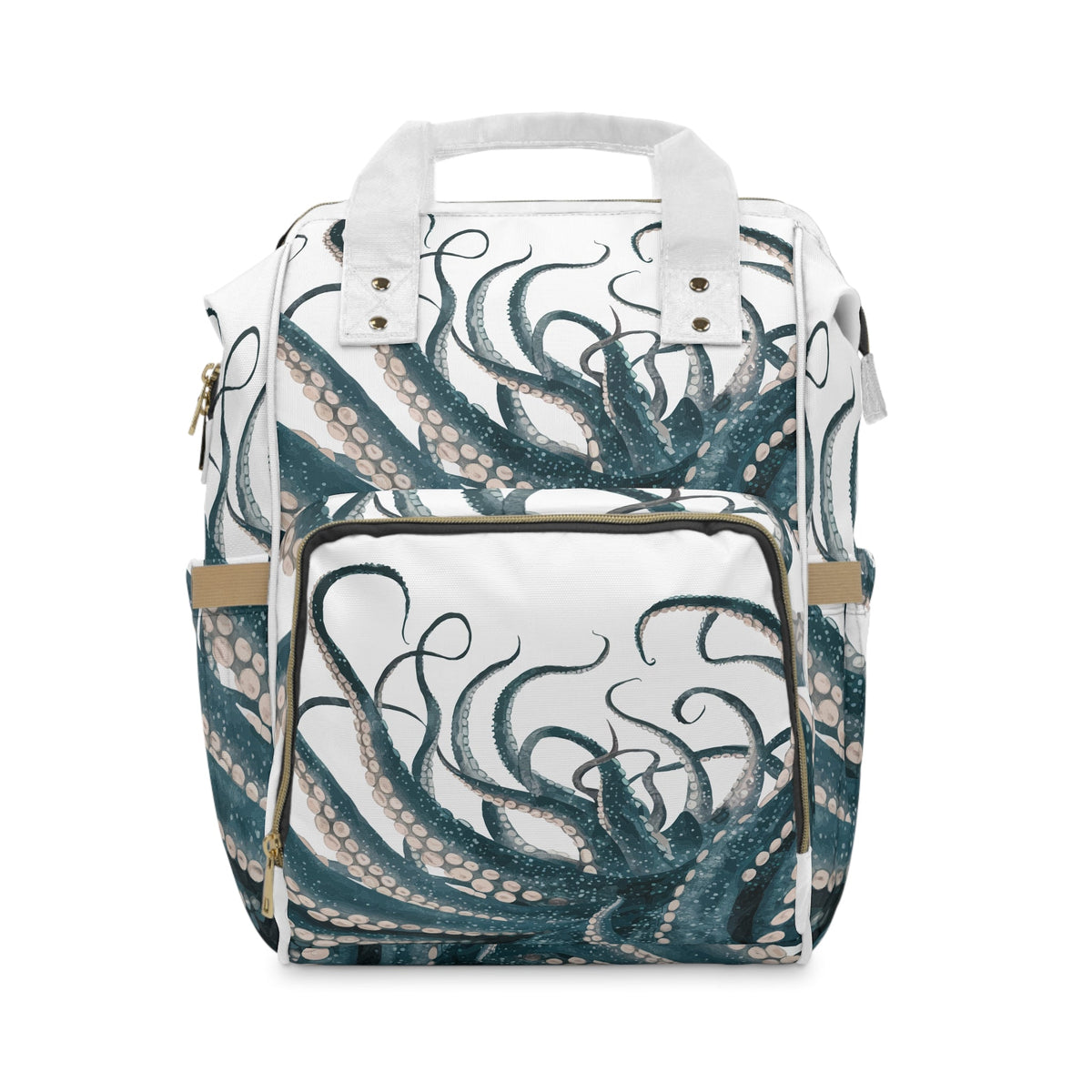 Octopus Diaper Bag Backpack - Ocean Tentacle Print Nylon Baby Bag for Parents Who Love the Sea, 15x10.8x6.7 in