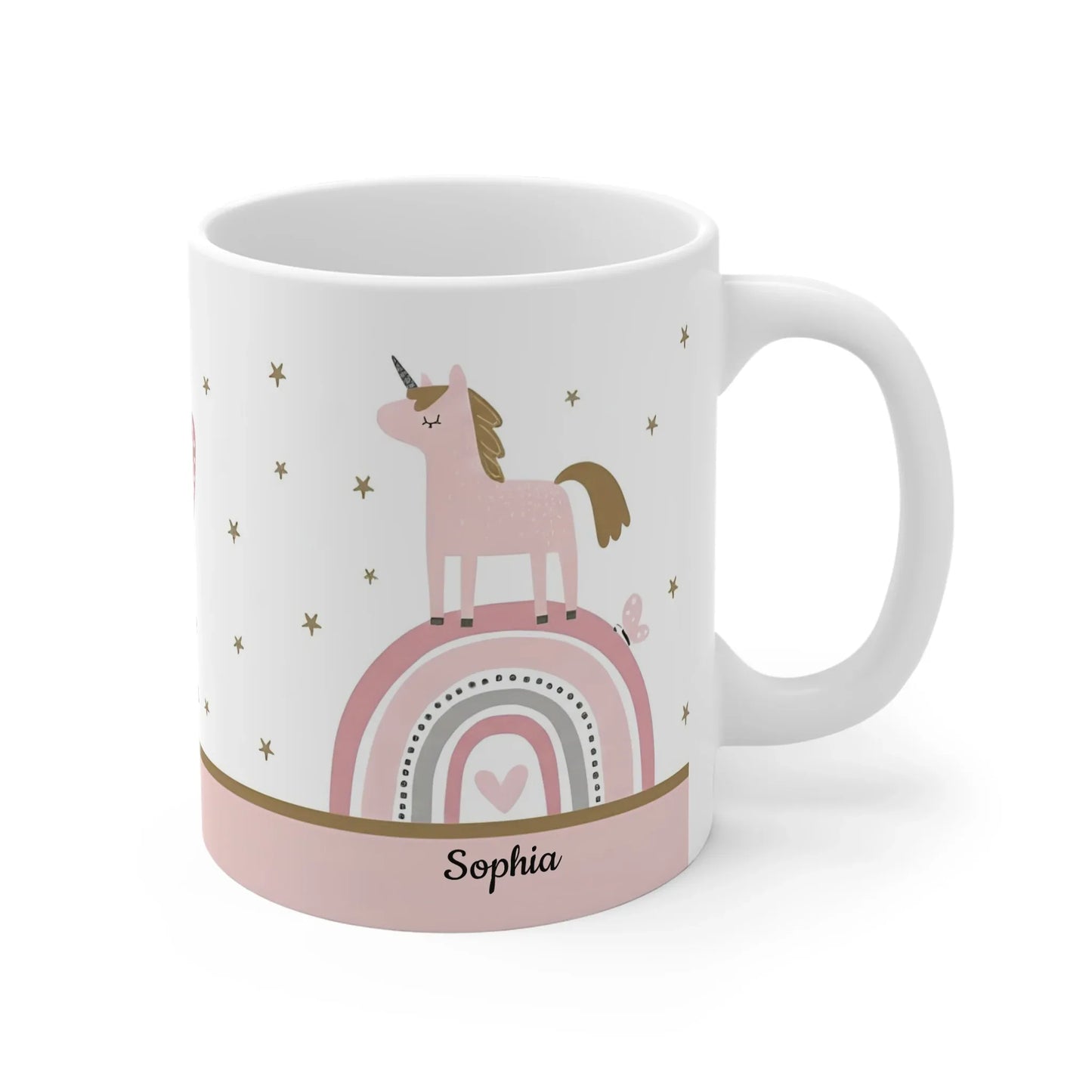 Pink Rainbow Mug | Sparkle Like a Unicorn | Personalized Name - Dream Dragons