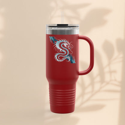 Bold Dragon Insulated Travel Mug, 40oz – Adventure, Road Trips, Unique Gift, Eco-Friendly Drinkware, Hot & Cold Beverages