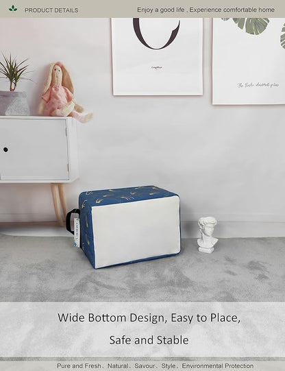Shooting Stars Canvas Storage Hamper Basket - Foldable Waterproof Night Sky Bin for Kids Room, Teen Bedroom, and Gift Hampers
