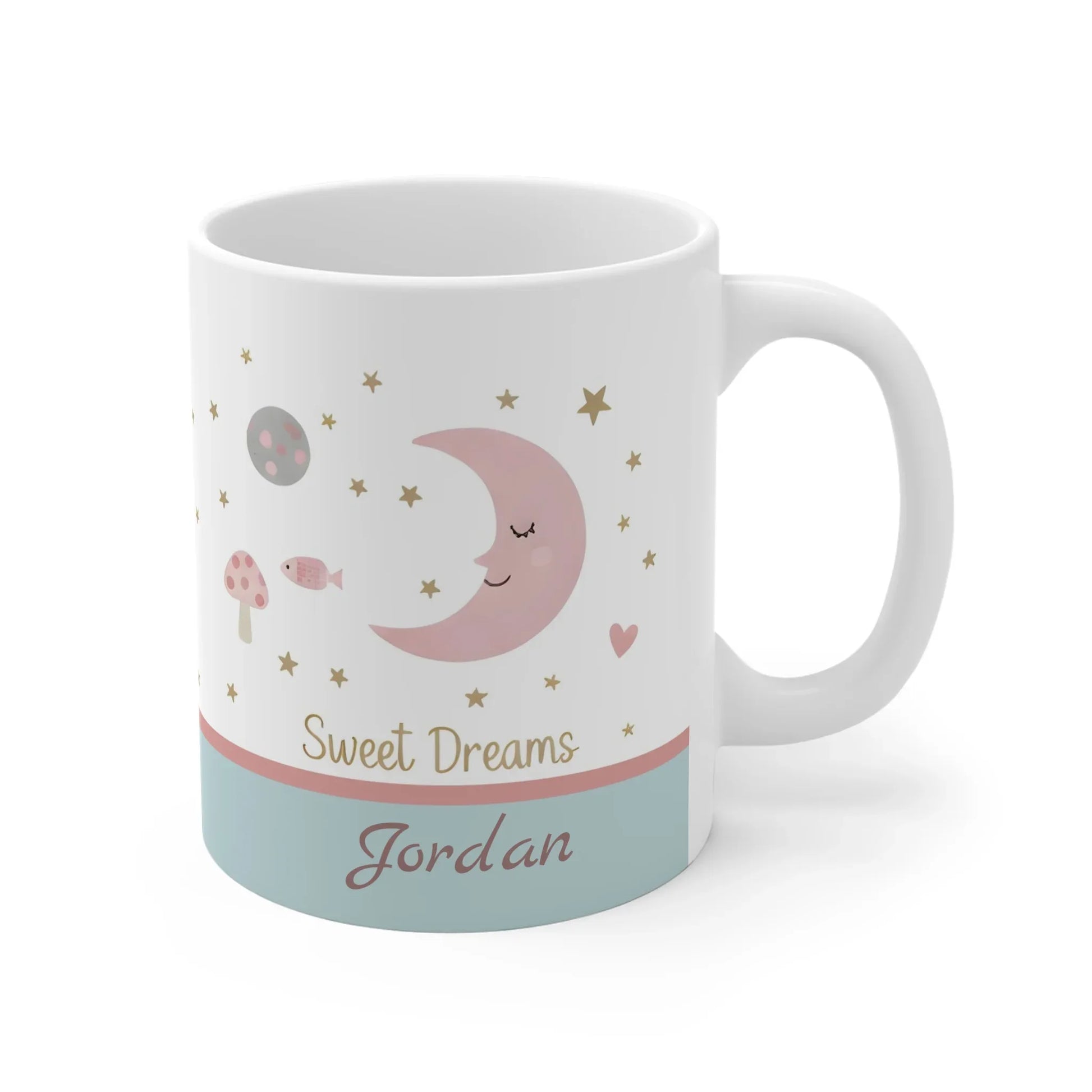 Sweet Dreams Moon & Stars Mug - Personalized Celestial Gift - Dream Dragons