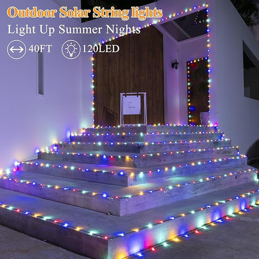 Multicolour Solar String Lights – 240 LED 79ft | IP67 Waterproof | Auto Dusk-to-Dawn | 8 Modes Memory | Garden Party Christmas Wedding Outdoor