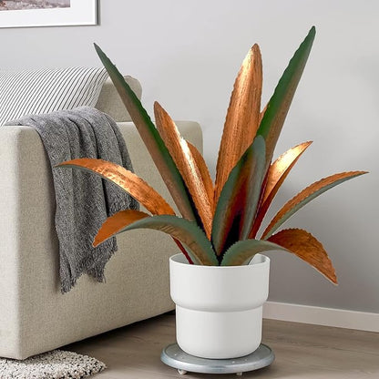Metal Agave Garden Sculpture - 12-Leaf Rustic Botanical Outdoor Decor