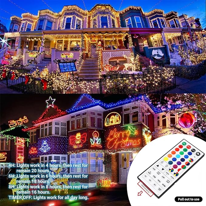 Outdoor decorative mini string lights with multicolor bulbs for house and window trim