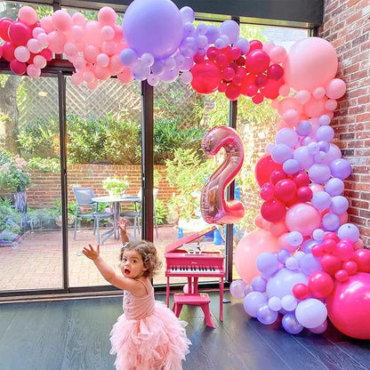 Pink Balloon Garland Kit – 130pcs | 4 Sizes 5" 10" 12" 18" Natural Latex | Birthday Baby Shower Wedding Bachelorette Party Decorations