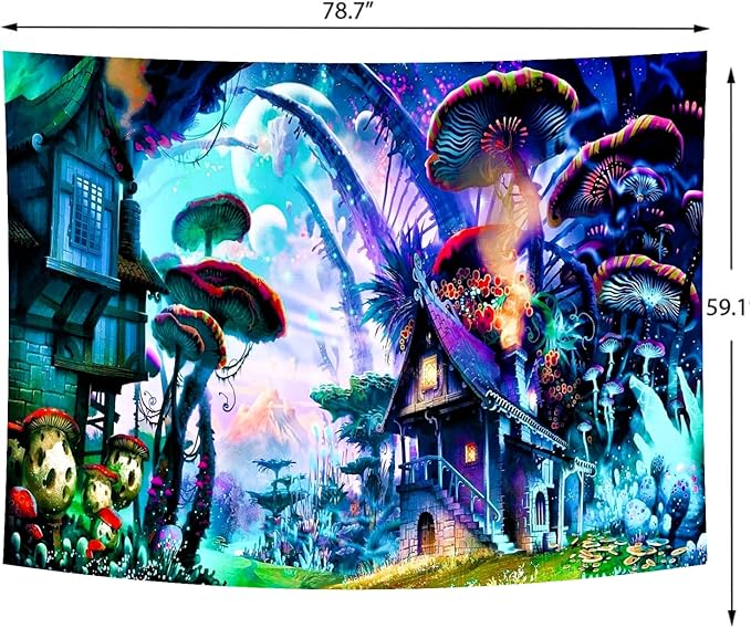 Enchanted Forest Tapestry – Mystical Magical Tree Wall Hanging | Fantasy Nature Landscape | 3 Sizes | Bedroom & Living Room Decor