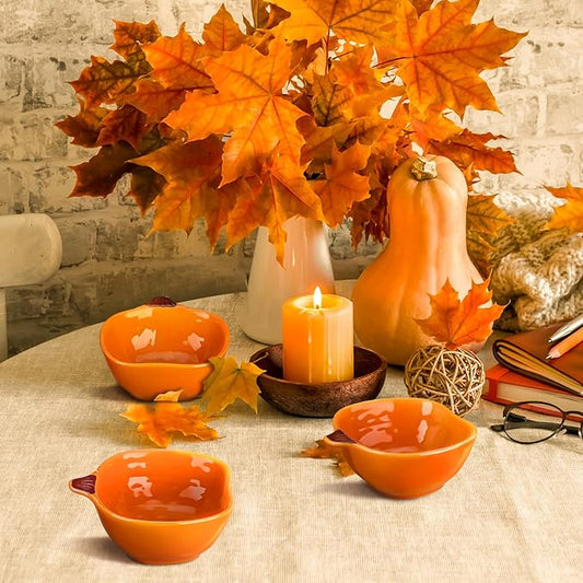 Fall Pumpkin Ceramic Ramekins, 6 oz, Set of 8 – Oven-Safe Mini Crème Brûlée & Baking Dishes for Dips, Sauces, Condiments & Snacks
