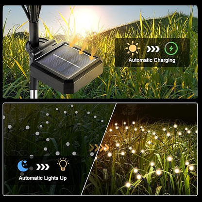 Solar-powered outdoor light kit with ground spike solar panel and warm white LEDs