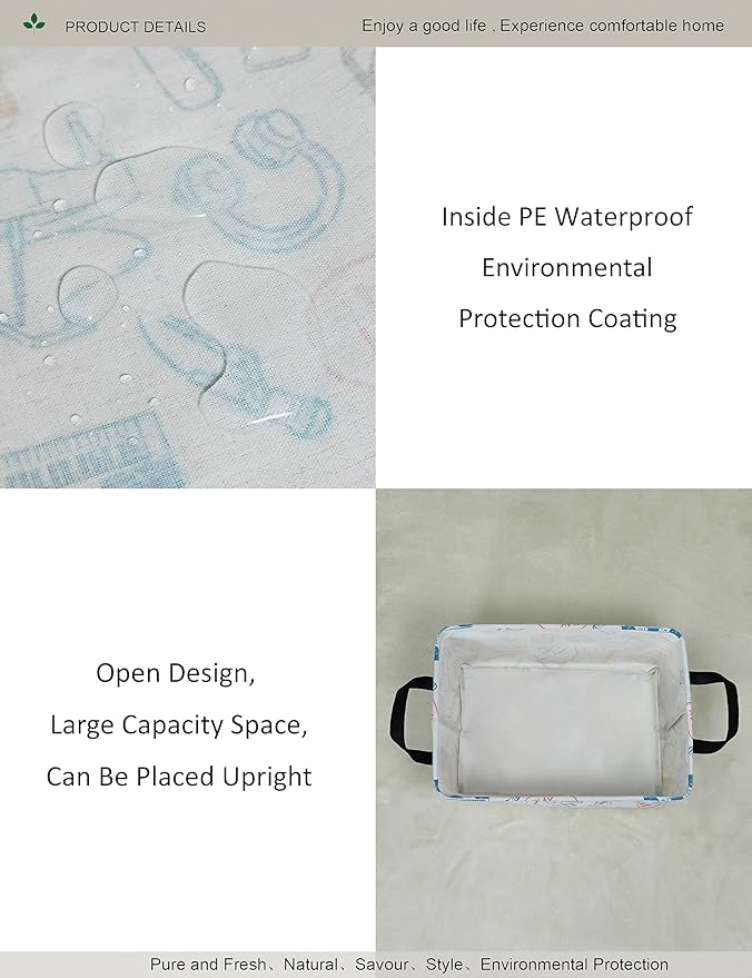 Musical Instruments Canvas Storage Hamper Basket - Foldable Waterproof Music Lover Bin for Kids Room, Music Room, and Gift Hampers