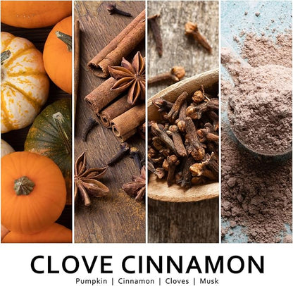 Clove and cinnamon spice imagery for scented candle fragrance, with ground powder