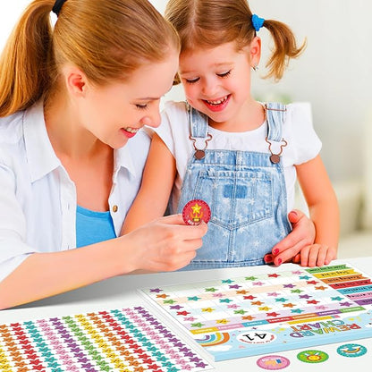 Kids reward chart sticker activity set with colorful star stickers and chart sheets