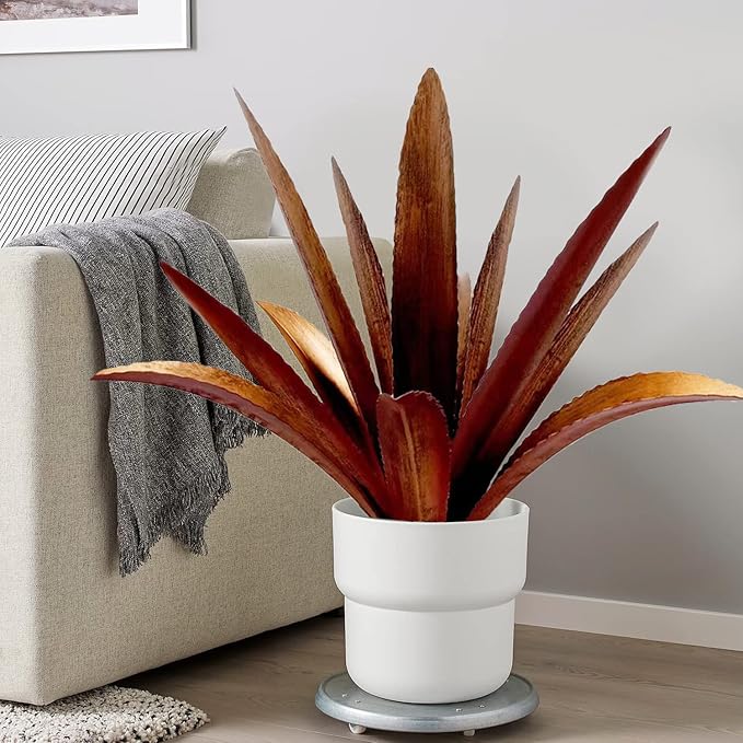 12-Leaf Metal Agave Garden Sculpture - Rustic Botanical Outdoor Decor