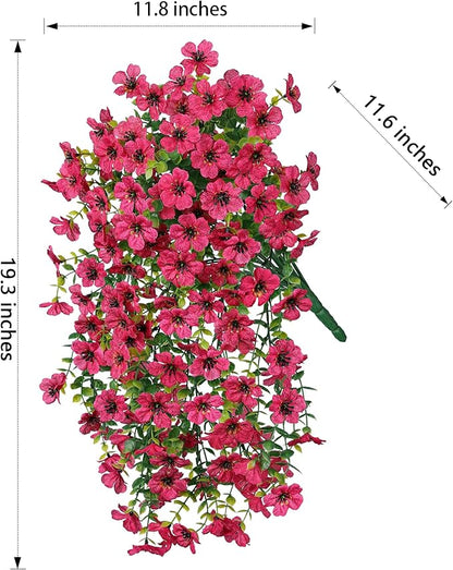 Hot pink faux daisy hanging flower bundle with cascading green stems