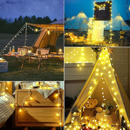 Mini Globe String Lights – 66ft 200 LED Warm White | IP44 Waterproof | Remote & Timer | Indoor Outdoor Party Wedding Garden Christmas