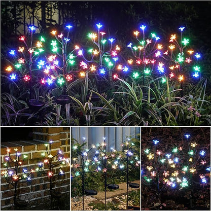 Solar Garden Lights Garden Decor, Solar Flowers Outdoor Decorative,2Pack 40LED Fairy Lights Outdoor Garden Waterproof for Outside Yard,Lawn,Patio,Pathway Decorations Gardening Gifts