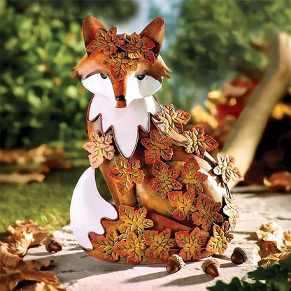 Handcrafted Metal Fox Garden Statue - Mid-Century Outdoor and Indoor Decor