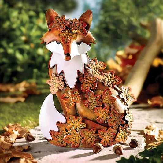 Handcrafted Metal Fox Garden Statue - Mid-Century Outdoor and Indoor Decor