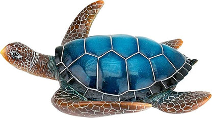 Large Sea Turtle Garden Statue - Hand-Cast Stone and Resin Ocean Decor