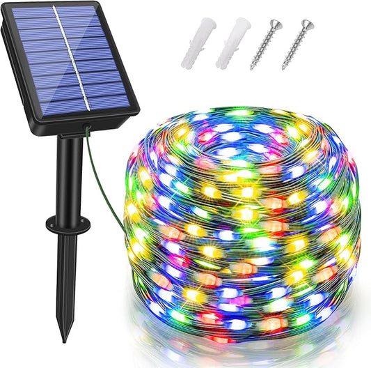 Multicolour Solar String Lights – 240 LED 79ft | IP67 Waterproof | Auto Dusk-to-Dawn | 8 Modes Memory | Garden Party Christmas Wedding Outdoor