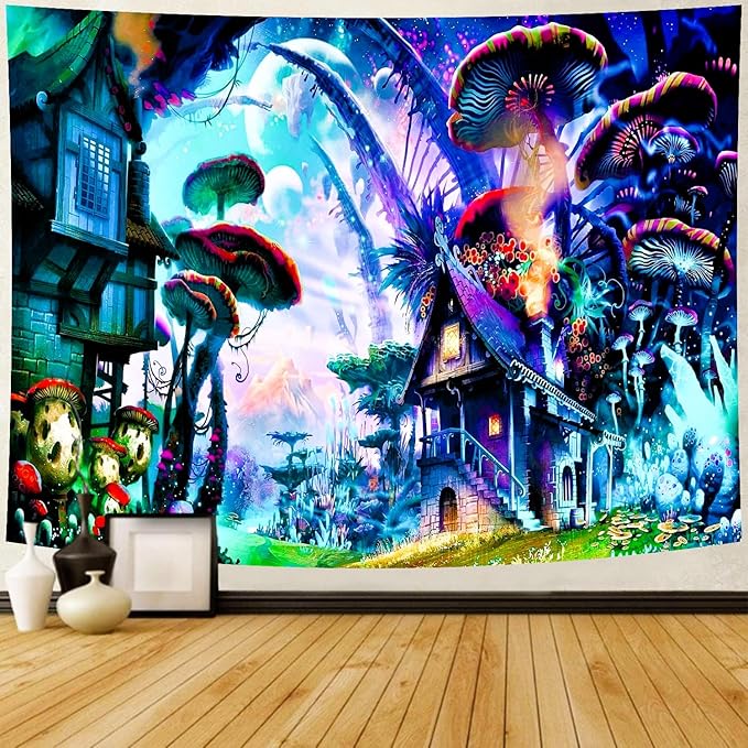 Enchanted Forest Tapestry – Mystical Magical Tree Wall Hanging | Fantasy Nature Landscape | 3 Sizes | Bedroom & Living Room Decor