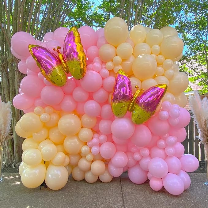 Pink Balloon Garland Kit – 130pcs | 4 Sizes 5" 10" 12" 18" Natural Latex | Birthday Baby Shower Wedding Bachelorette Party Decorations