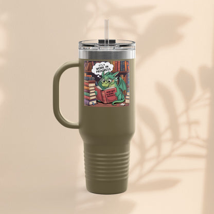Colorful Insulated Travel Mug, 40oz | How Not To Burn Bridges - It's A Work In Progress - Perfect for Book Lovers, Gifts for Readers