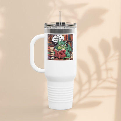 Colorful Insulated Travel Mug, 40oz | How Not To Burn Bridges - It's A Work In Progress - Perfect for Book Lovers, Gifts for Readers
