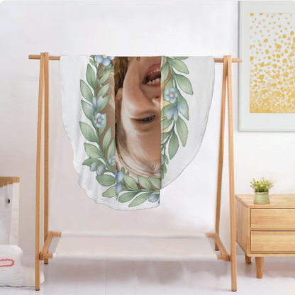 Personalized Baby Safari Round Blanket – Upload Your Child's Photo