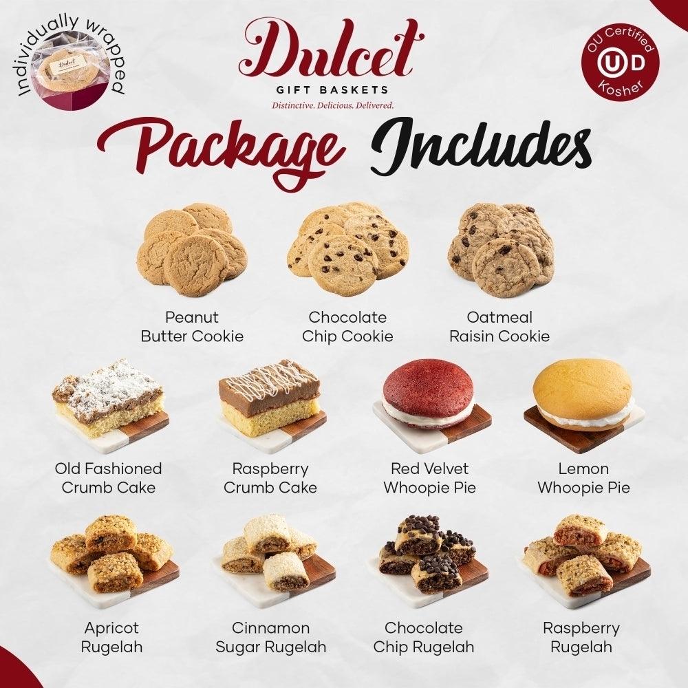Assorted cookie samples shown, including peanut butter, chocolate chip, and oatmeal raisin