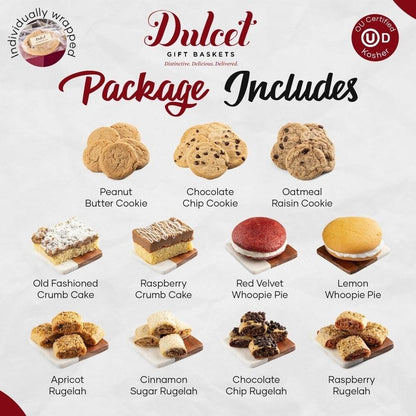 Assorted cookie samples shown, including peanut butter, chocolate chip, and oatmeal raisin