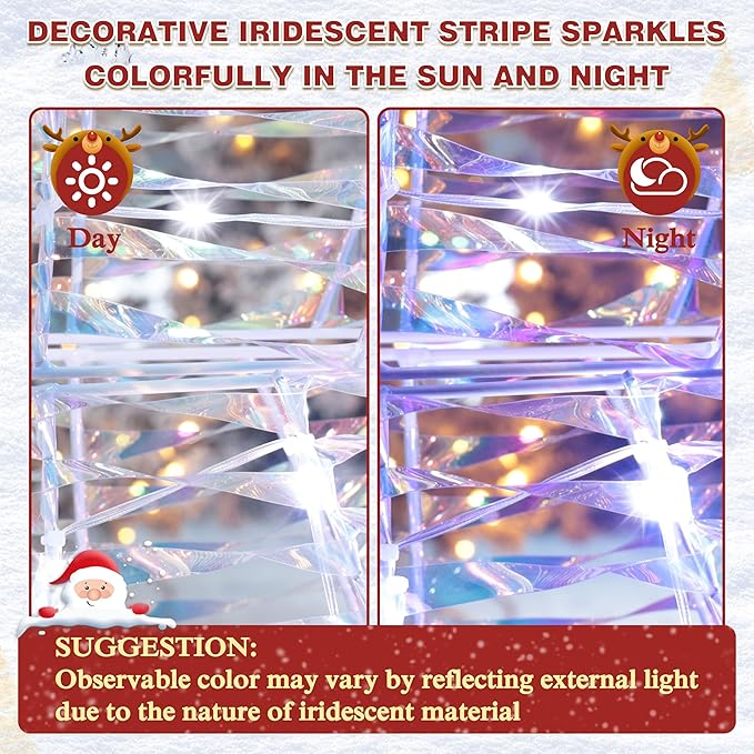 Iridescent snowman light strip detail with bright white LEDs and color-shifting sparkle
