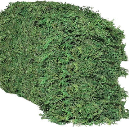 Dark green artificial moss mat with dense leafy texture