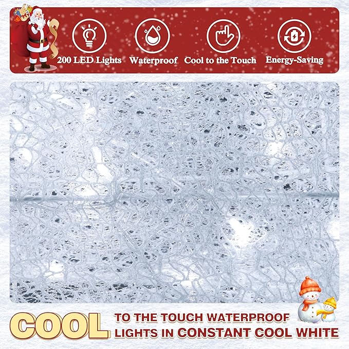 Cool white LED lighted glitter surface with waterproof backing for Christmas deer decor