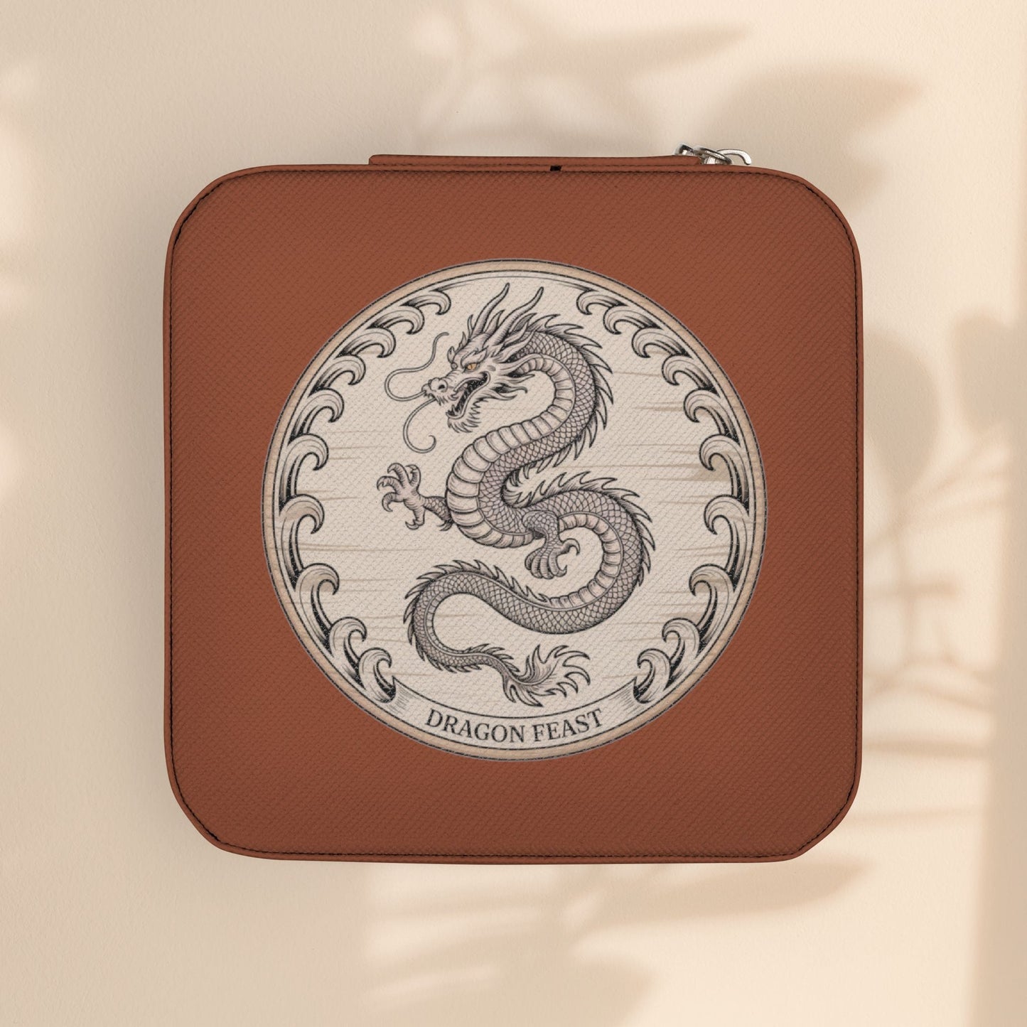 Dragon Jewelry Travel Case — Compact Pink Portable Organizer