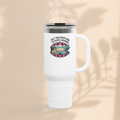 Fun Insulated Travel Mug for Introverts, 40oz People Avoiding Tumbler
