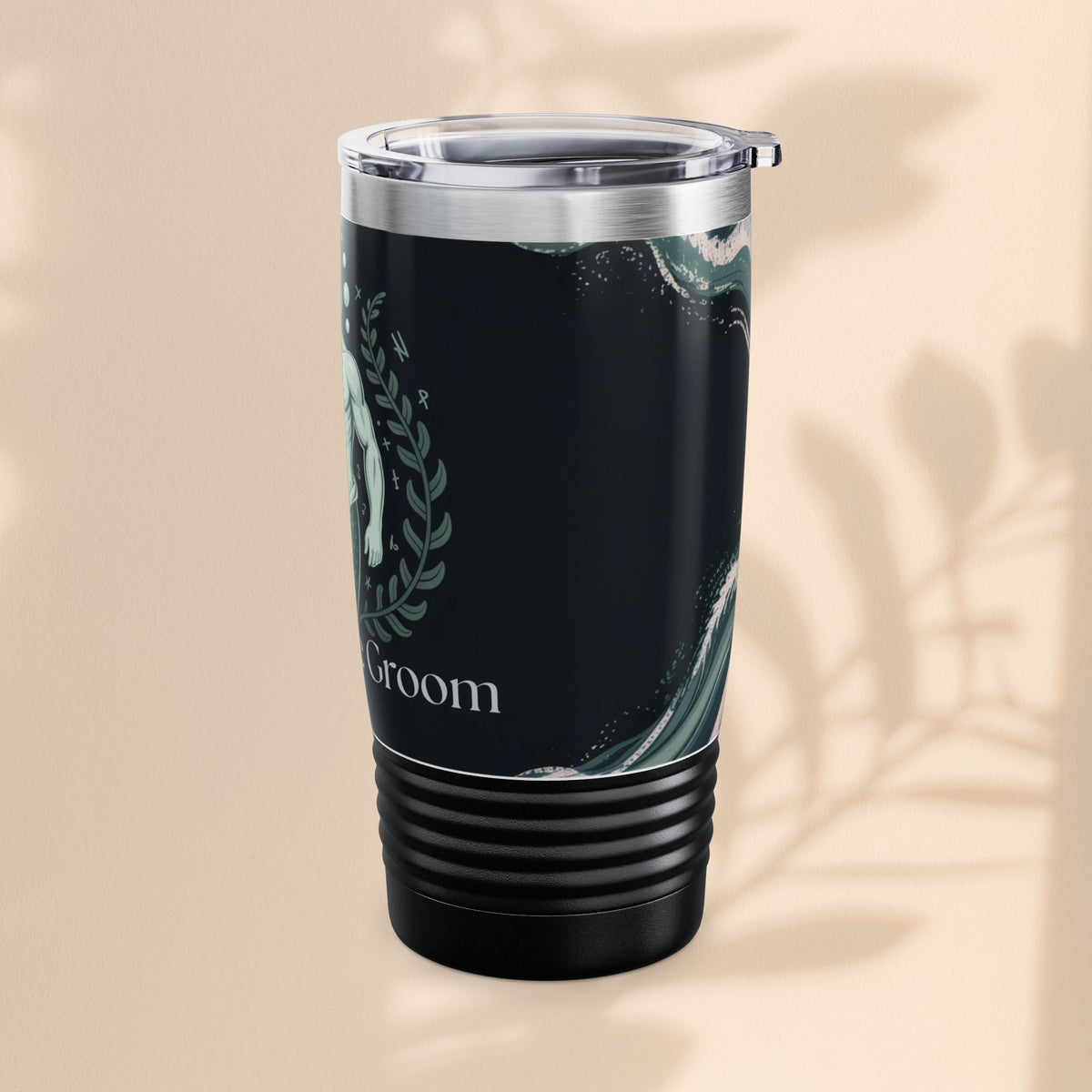Father of the Groom Merman Tumbler – Poseidon Trident Ocean Wedding Gift | 20oz Insulated Stainless Steel | Black White or Steel | Beach Nautical Bridal Party