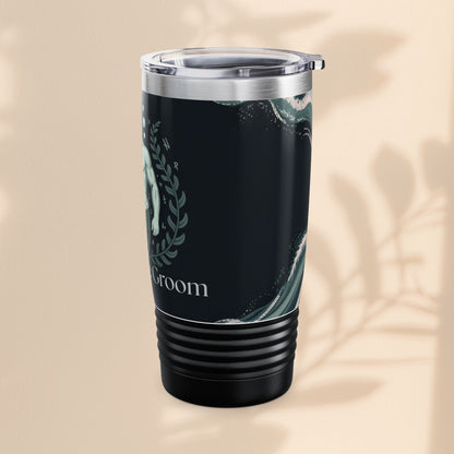 Father of the Groom Merman Tumbler – Poseidon Trident Ocean Wedding Gift | 20oz Insulated Stainless Steel | Black White or Steel | Beach Nautical Bridal Party
