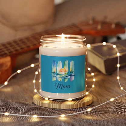 Mom Ocean Sunset Soy Candle – 9oz Reusable Glass Jar | 50–60 Hour Burn | 7 Scents | Meaningful Gift for Mom