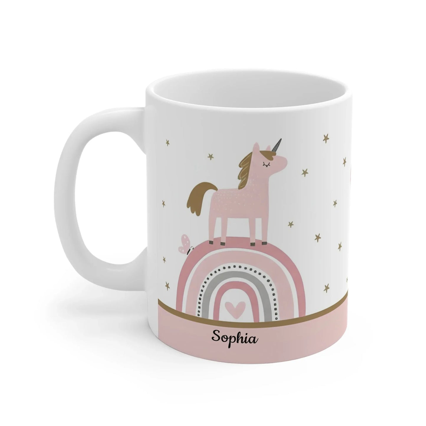 Pink Rainbow Mug | Sparkle Like a Unicorn | Personalized Name - Dream Dragons