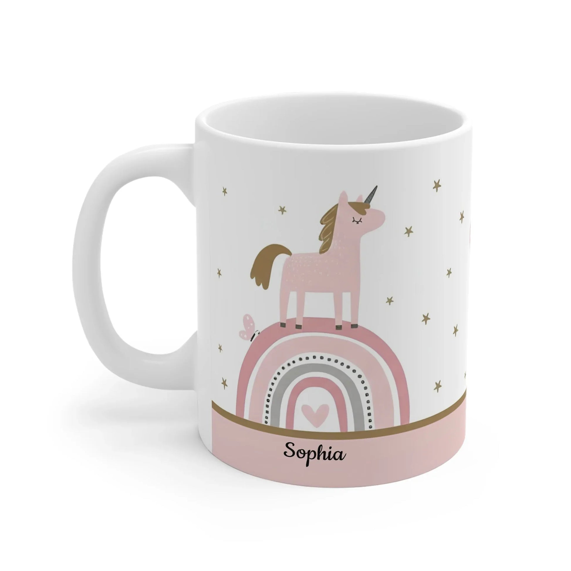 Pink Rainbow Mug | Sparkle Like a Unicorn | Personalized Name - Dream Dragons
