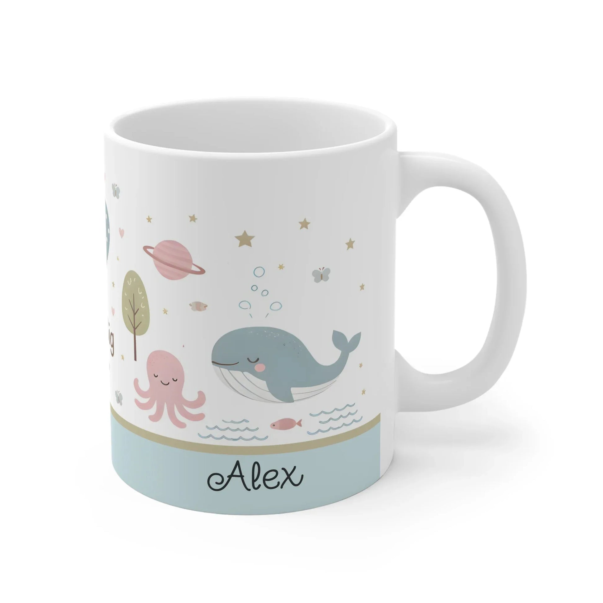 Dream Big Whale Octopus Heart Ocean Mug | Personalized Sea Name Gift - Dream Dragons