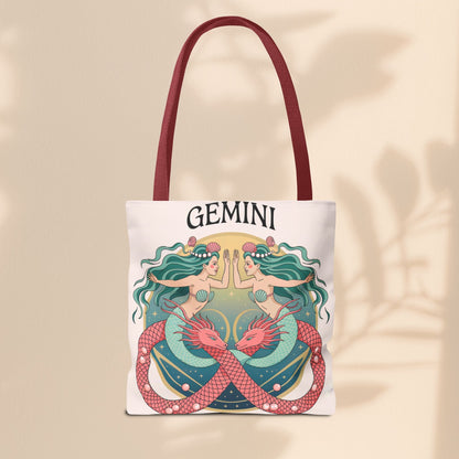 Gemini Zodiac Tote Bag, Astrological Bag, Personalized Gift, Astrology Lover, Horoscope Accessory, Birthday Present