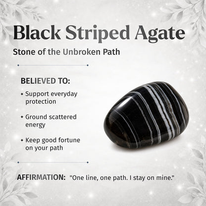 Tibetan Dzi Fortune Talisman Bracelet – Black Striped Agate