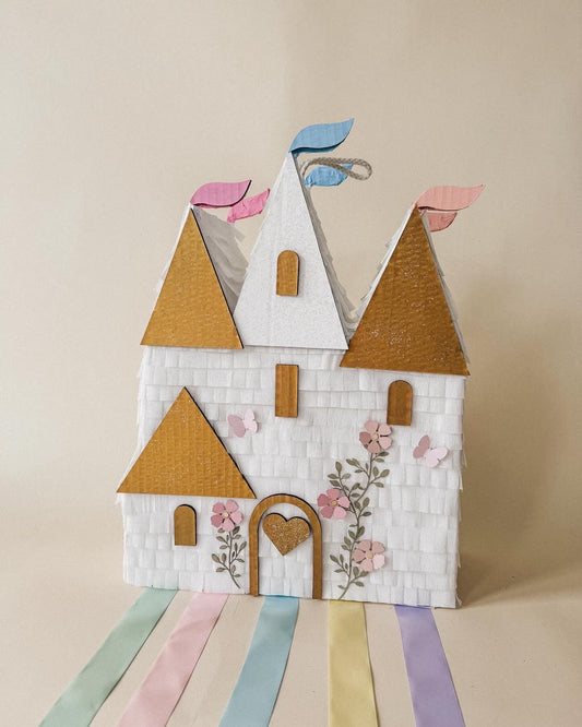 🏰 Enchanted Castle Piñata – Handmade Princess Party Decoration, Candy Holder