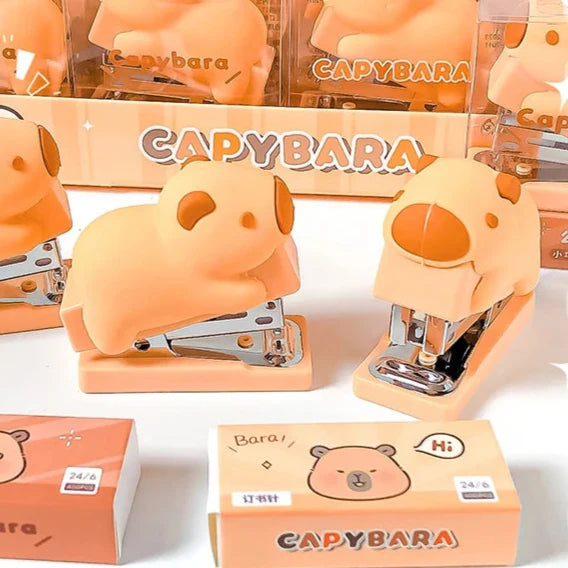 Kawaii Cute Capybara Stapler – Fun Novelty Office Stapler with Staples | Kawaii Desk Accessory