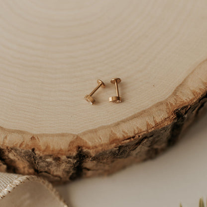Zoe Marquise Titanium Flat Back Stud Earrings – Pair