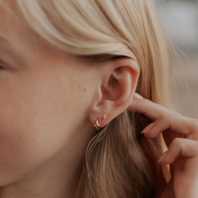 Zoe Marquise Titanium Flat Back Stud Earrings – Pair